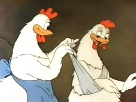 Screenshots from the 1942 Terrytoons cartoon Barnyard Waac