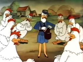 Screenshots from the 1942 Terrytoons cartoon Barnyard Waac