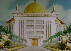 Screenshots from the 1942 Columbia cartoon A Hollywood Detour