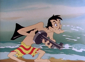 Screenshots from the 1942 Columbia cartoon A Hollywood Detour