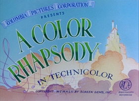 Screenshots from the 1942 Columbia cartoon A Hollywood Detour