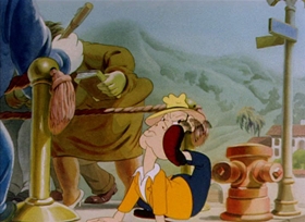 Screenshots from the 1942 Columbia cartoon A Hollywood Detour