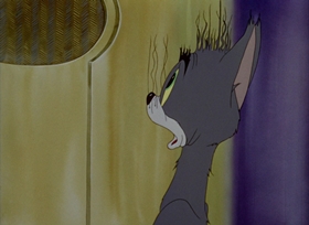 Screenshots from the 1942 MGM cartoon Fraidy Cat