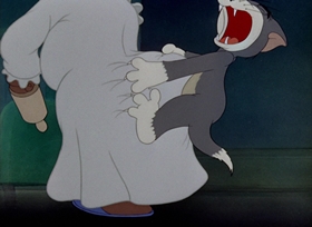 Screenshots from the 1942 MGM cartoon Fraidy Cat