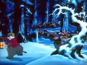 Screenshots from the 1942 MGM cartoon The Bear and the Beavers