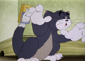 Screenshots from the 1942 MGM cartoon Dog Trouble