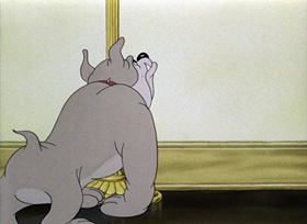 Screenshots from the 1942 MGM cartoon Dog Trouble