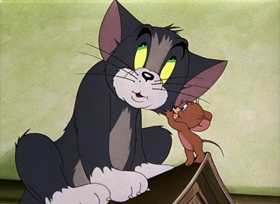 Screenshots from the 1942 MGM cartoon Dog Trouble