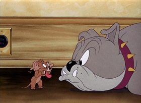 Screenshots from the 1942 MGM cartoon Dog Trouble