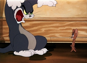 Screenshots from the 1942 MGM cartoon Dog Trouble