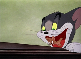 Screenshots from the 1942 MGM cartoon Dog Trouble