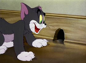 Screenshots from the 1942 MGM cartoon Dog Trouble