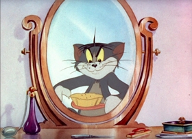 Screenshots from the 1942 MGM cartoon Puss N