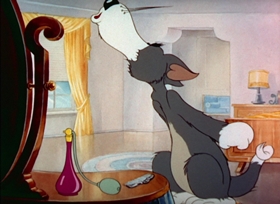 Screenshots from the 1942 MGM cartoon Puss N