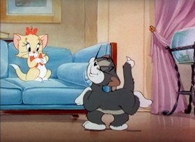 Screenshots from the 1942 MGM cartoon Puss N