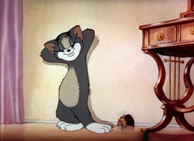 Screenshots from the 1942 MGM cartoon Puss N