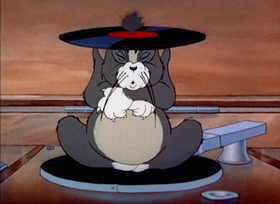 Screenshots from the 1942 MGM cartoon Puss N