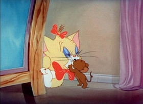 Screenshots from the 1942 MGM cartoon Puss N