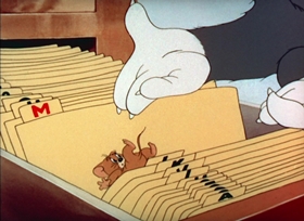 Screenshots from the 1942 MGM cartoon Puss N