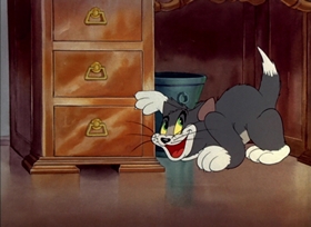 Screenshots from the 1942 MGM cartoon Puss N