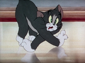 Screenshots from the 1942 MGM cartoon The Bowling Alley Cat
