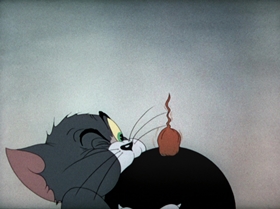 Screenshots from the 1942 MGM cartoon The Bowling Alley Cat