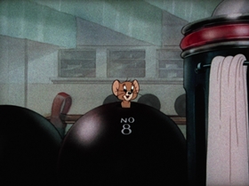 Screenshots from the 1942 MGM cartoon The Bowling Alley Cat