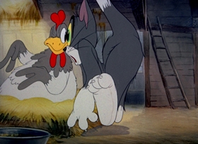 Screenshots from the 1942 MGM cartoon Fine Feathered Friend