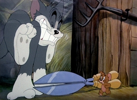 Screenshots from the 1942 MGM cartoon Fine Feathered Friend