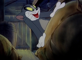 Screenshots from the 1942 MGM cartoon Fine Feathered Friend