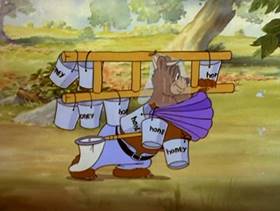 Screenshots from the 1942 MGM cartoon Wild Honey