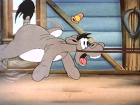 Screenshots from the 1942 Walter Lantz cartoon Under the Spreading Blacksmith