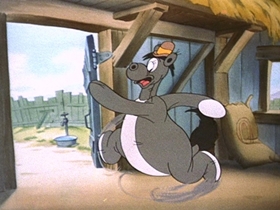 Screenshots from the 1942 Walter Lantz cartoon Under the Spreading Blacksmith