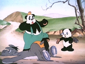 Screenshots from the 1942 Walter Lantz cartoon Under the Spreading Blacksmith