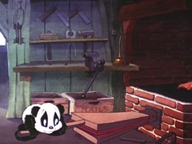 Screenshots from the 1942 Walter Lantz cartoon Under the Spreading Blacksmith