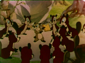 Screenshots from the 1942 Walter Lantz cartoon Nutty Pine Cabin