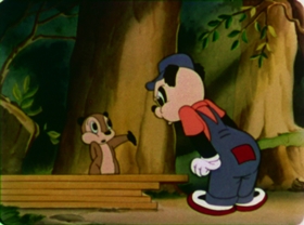 Screenshots from the 1942 Walter Lantz cartoon Nutty Pine Cabin