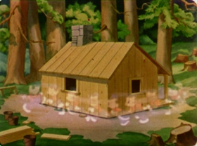 Screenshots from the 1942 Walter Lantz cartoon Nutty Pine Cabin