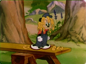 Screenshots from the 1942 Walter Lantz cartoon Nutty Pine Cabin
