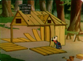 Screenshots from the 1942 Walter Lantz cartoon Nutty Pine Cabin