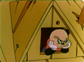 Screenshots from the 1942 Walter Lantz cartoon Nutty Pine Cabin