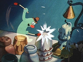 Screenshots from the 1942 Walter Lantz cartoon Juke Box Jamboree