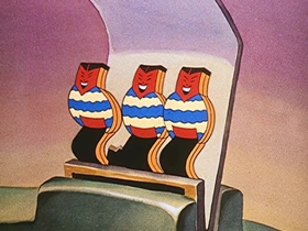 Screenshots from the 1942 Walter Lantz cartoon Juke Box Jamboree