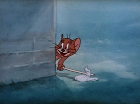 Screenshots from the 1943 MGM cartoon The Lonesome Mouse