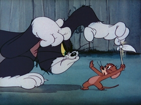 Screenshots from the 1943 MGM cartoon The Lonesome Mouse