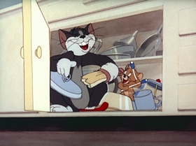 Screenshots from the 1943 MGM cartoon The Lonesome Mouse