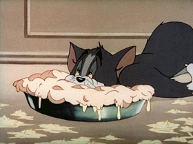 Screenshots from the 1943 MGM cartoon The Lonesome Mouse