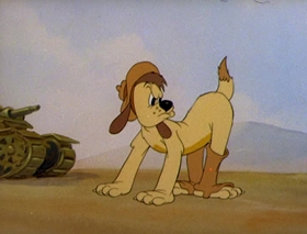 Screenshots from the 1943 MGM cartoon War Dogs