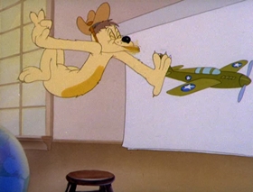 Screenshots from the 1943 MGM cartoon War Dogs