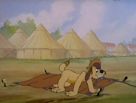 Screenshots from the 1943 MGM cartoon War Dogs
